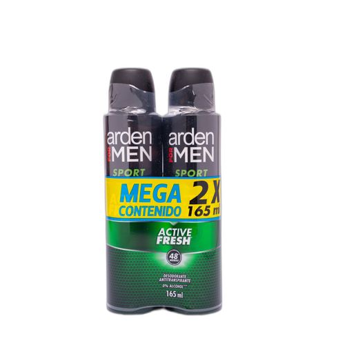 Desodorante Arden For Men Antitranspirante Sport Aerosol X2Unidades X165Ml Precio Especial Prebel