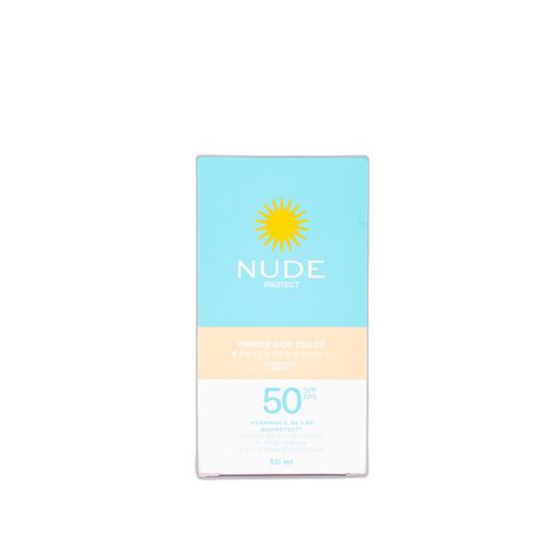 Protector Solar Nude Spf 50 Crema Facial Con Color X 50 Ml Prebel