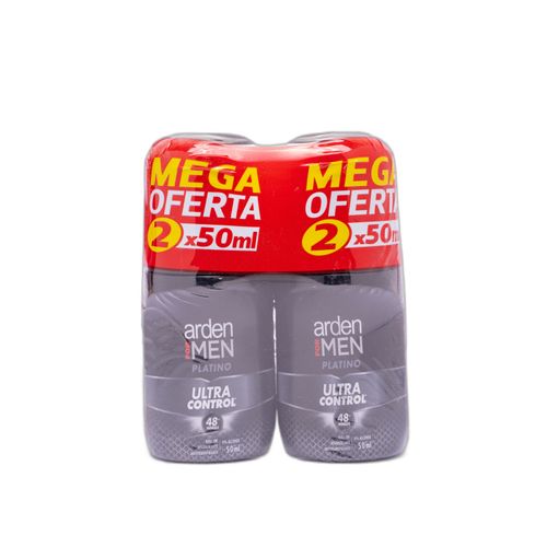 Desodorante Roll On Arden For Men Platino 50 Ml X 2 Unidades Prebel