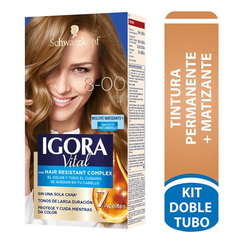 Tinte Igora Vital Rubio Claro + Tubo X 50 Estuche 8-00 Henkel