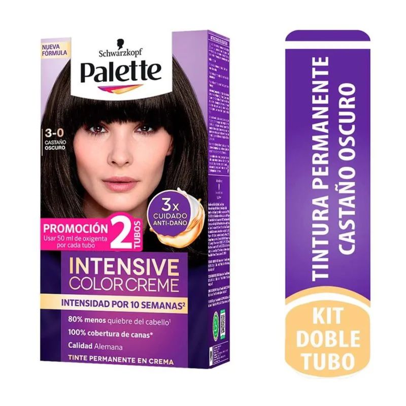 tinte-palette-intensive-cc-castano-oscuro-doble-tubo-x-3-0-henkel