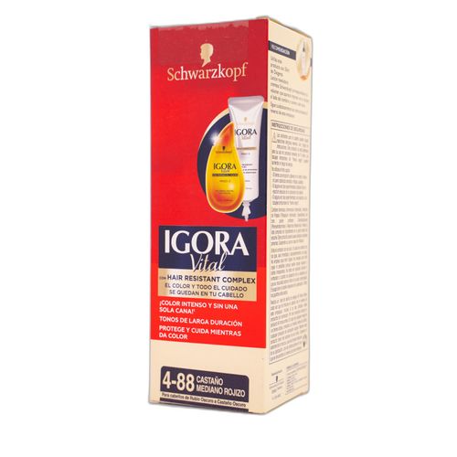 Tinte Igora Vital Castano Medio Rojizo Tubo X 50 Ml 4-88 Henkel