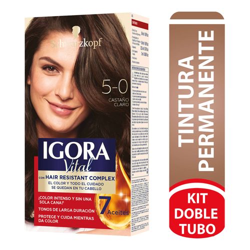 Tinte Igora Vital Castaño Claro + Tubo X 50 Ml Estuche 5-0 Henkel