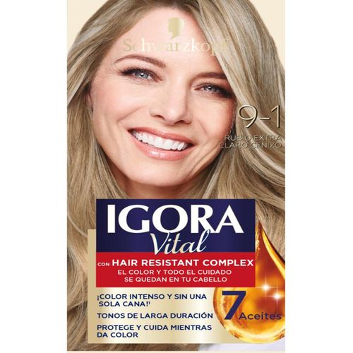 Tinte Igora Vital Rubio Extra Claro Cenizo Tubo X 50 Ml 9.1 Henkel
