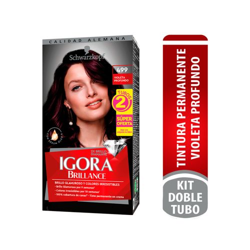 Tinte Igora Brillance Violeta Profundo + Doble Tubo X Estuche 499 Henkel