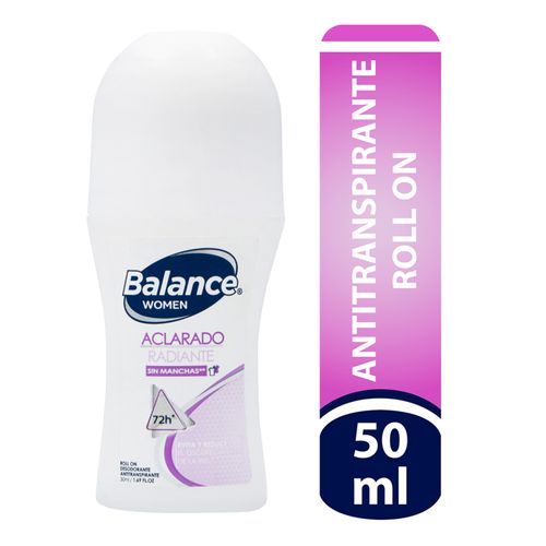 Desodorante Balance Roll On Aclarado Radiante Mujer Frasco X 50 Ml Henkel