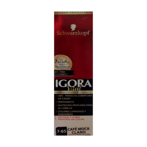 Tinte Igora Vital Café Moca Claro Tubo X 50 Ml 7.65 Henkel