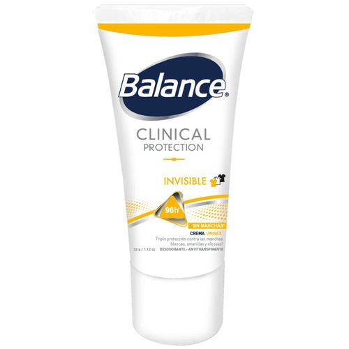 Desodorante Balance Crema Clinical Invisible Unisex Mini Tubo X 32 Gr Henkel