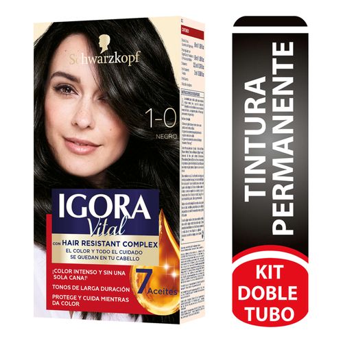 Tinte Igora Vital Negro + Tubo X 50 Ml Estuche 1-0 Henkel