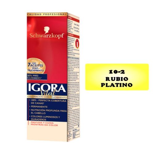 Tinte Igora Vital Rubio Platino Tubo X 50 Ml 10.2 Henkel
