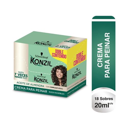Crema Para Peinar Konzil Aceite De Almendras Caja X 18 Sobres 20 Ml Henkel