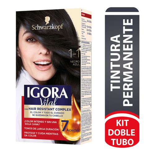 Tinte Igora Vital Negro Azul + Tubo X 50 Ml Estuche 1-1 Henkel