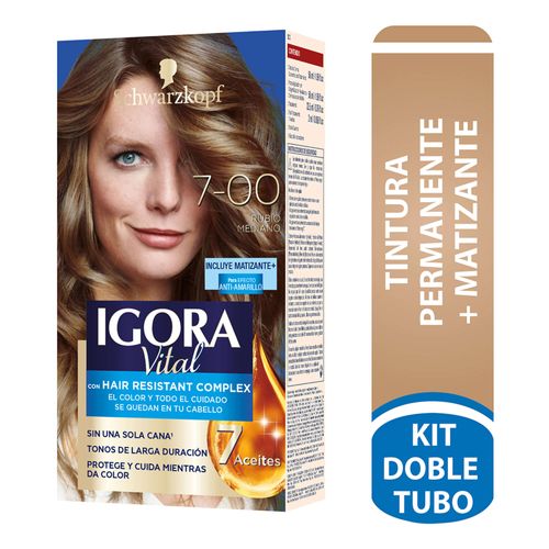 Tinte Igora Vital Rubio Medio + Tubo X 50 Ml Estuche 7-00 Henkel