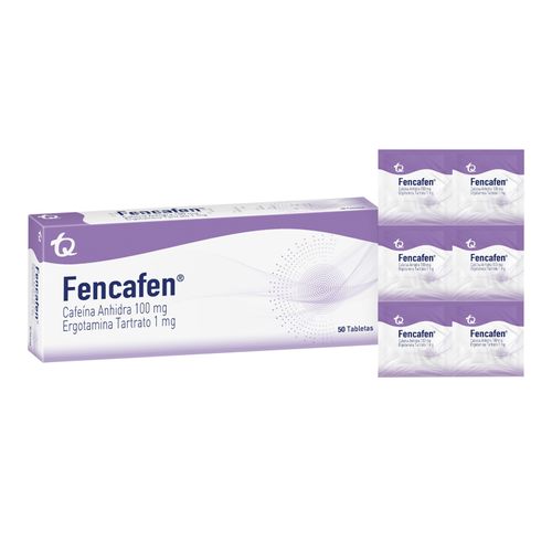 Fencafen Cafeína Anhidra 100 Mg Ergotamina Tartrato 1 Mg Caja X 50 Tabletas Tecnoquímicas