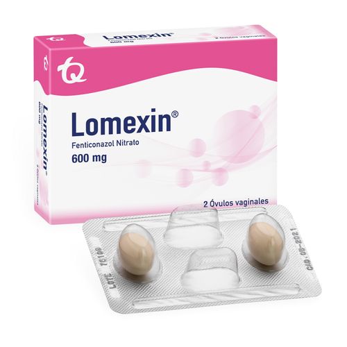 Lomexin Fenticonazol Nitrato 600 Mg Caja X 2 Óvulos Tecnoquímicas