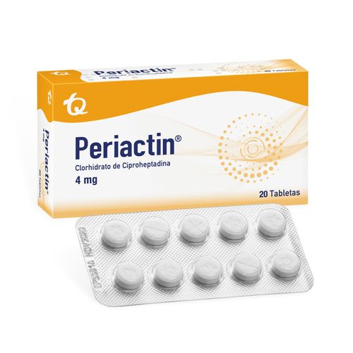 Periactin Ciproheptadina 4 Mg Caja X 20 Tabletas Tecnoquímicas