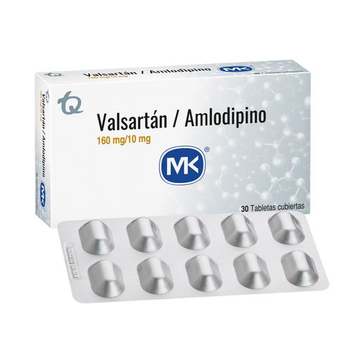 Valsartan Amlodipino Mk 160/10 Mg Caja X 30 Tabletas Tecnoquímicas