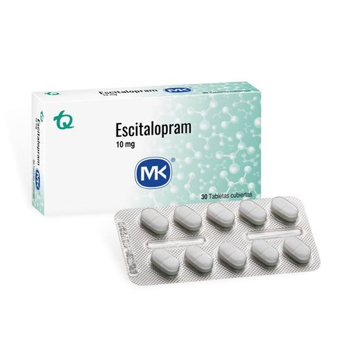 Escitalopram 10 Mg Caja X 30 Tabletas Recubiertas Mk