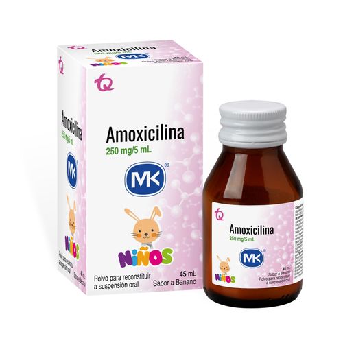 Amoxicilina Mk 250 Mg/5 Ml Frasco 45 Ml Suspensión Tecnoquímicas