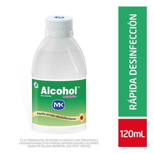 Alcohol Antiséptico Mk Frasco X 120 Ml Tecnoquímicas
