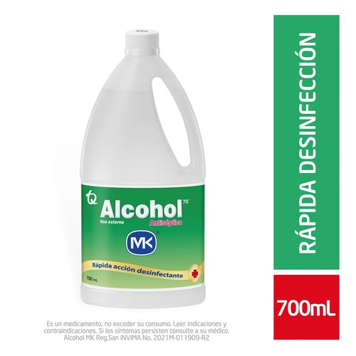 Alcohol Antiséptico Mk Frasco X 700 Ml Tecnoquímicas