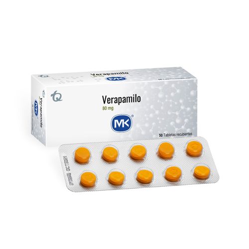 Verapamilo Mk 80 Mg Caja X 50 Tabletas Tecnoquímicas