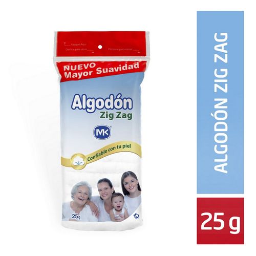 Algodón Mk Zig Zag Bolsa X 25 Gr Tecnoquímicas