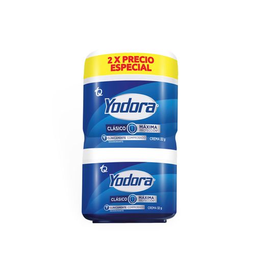 Desodorante Yodora Crema 32 Gr Clásica 2 Unidades Precio Especial Tecnoquímicas