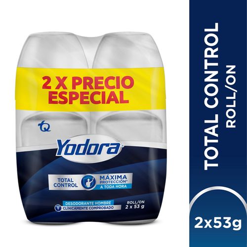 Desodorante Yodora Roll On Total Control 53 Gr X 2 Unidades Precio Especial Tecnoquímicas