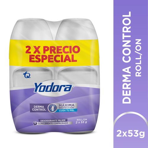 Desodorante Yodora Roll On Derma Control 2 Frasco X 53 Gr Precio Especial Tecnoquímicas