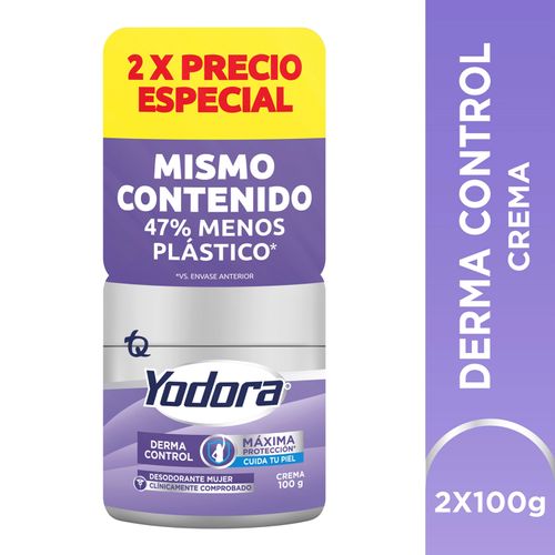 Desodorante Yodora Crema Derma Control 2 Pote X s 100 Gr Precio Especial Tecnoquímicas