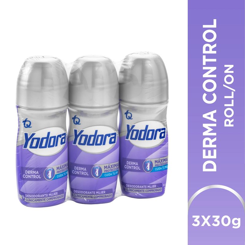 Yodora mini rollon Derma Control pack x3 30 g | Axalotiene