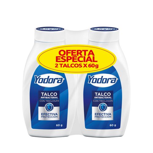 Talco Yodora 60 Gr 2 Unidades Precio Especialecial Crema Tópica Triclosan 0,2 Gr Tq