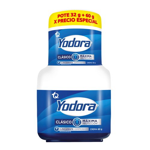 Desodorante Yodora Crema 60 Gr Gratis Pote X 32 Gr Tecnoquímicas