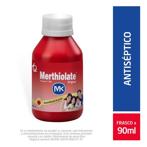 Merthiolate Rojo Tiomersal 100 Mg Solución Tópica Frasco X 90 Ml Tecnoquímicas