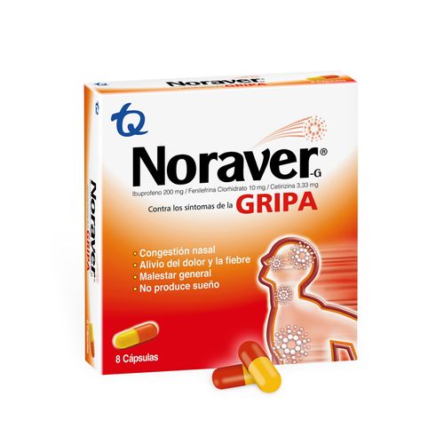 Noraver Gripa Caja X 8 Cápsulas Tq