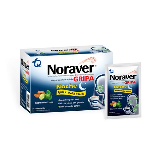 Noraver Gripa Bebida Noche Caja X 24 Sobres Polvo Tecnoquímicas