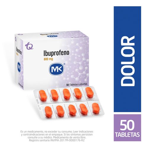 Ibuprofeno Mk 800 Mg Caja X 50 Tabletas Tecnoquímicas
