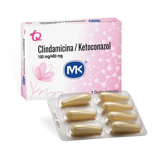 Clindamicina/Ketoco Mk 100/400 Mg Caja X 7 Óvulos Tecnoquímicas