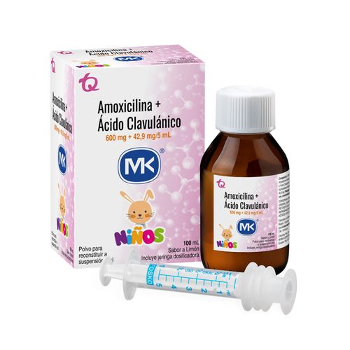 Amoxicilina Mk ácido Clavulánico 600/42.9 Mg Frasco X 100 Ml Tecnoquímicas