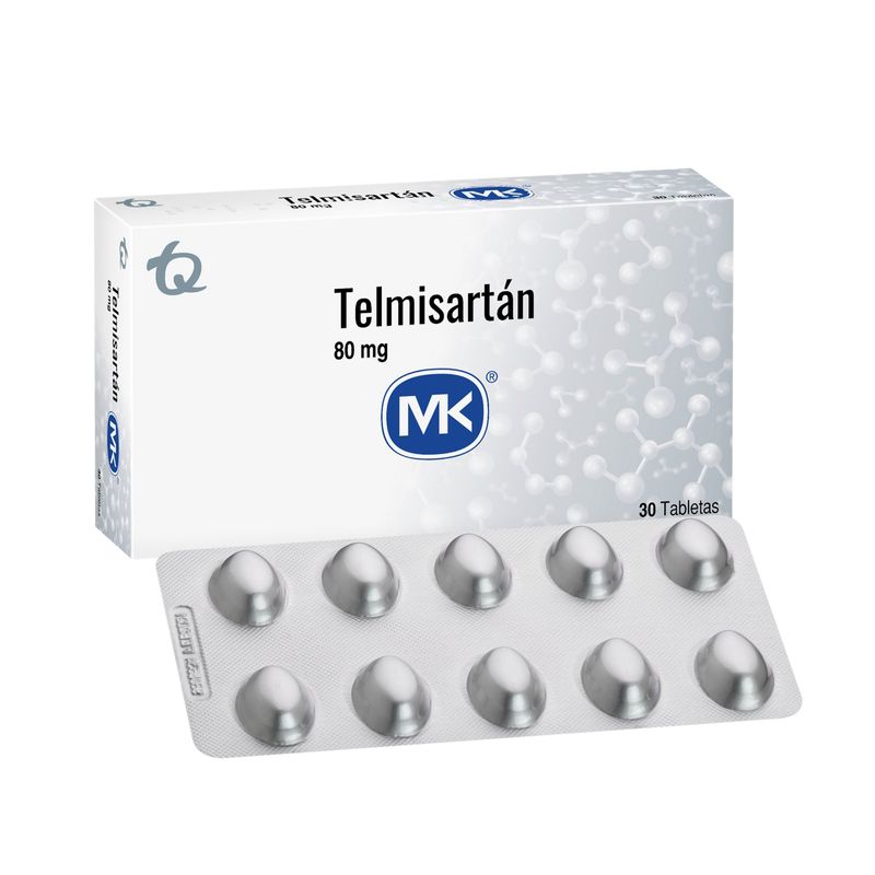 Telmisartan 80 Mg Caja X 30 Tabletas Mk