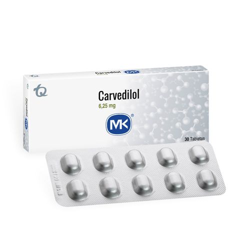 Carvedilol Mk 6.25 Mg Caja X 30 Tabletas Tecnoquímicas