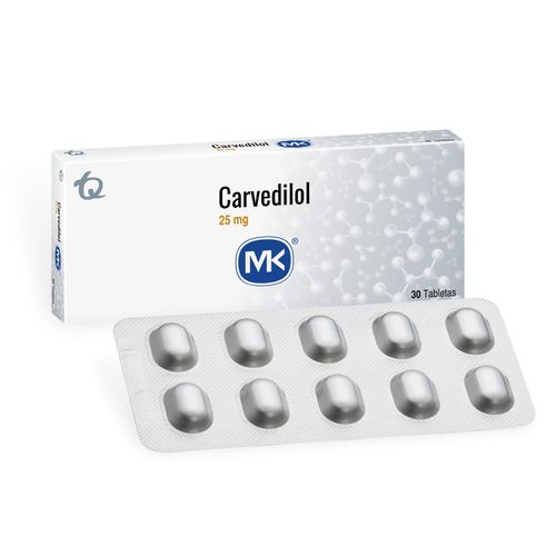 Carvedilol Mk 25 Mg Caja X 30 Tabletas Tecnoquímicas