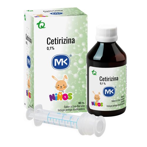 Cetirizina Jarabe Mk 0.1 + Dosificador Frasco X 60 Ml Tecnoquímicas