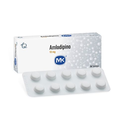 Amlodipino 10 Mg Caja X 30 Tabletas Mk