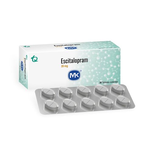 Escitalopram 20 Mg Caja X 30 Tabletas Recubiertas Mk