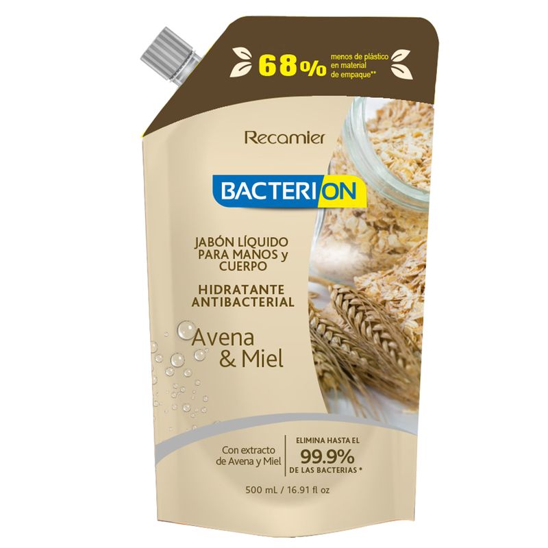 jabon-liquido-antibacterial-bacterion-avena-doypack-x-500-ml-recamier