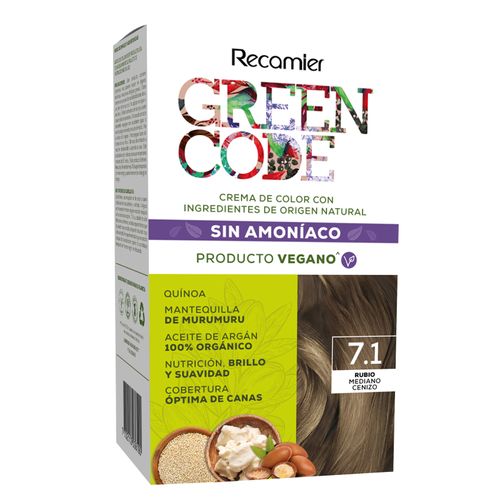 Tinte Green Code Rubio Medio Cenizo Estuche 7.1 Recamier