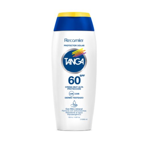 Bloqueador Tanga Spf 60 Adultos Crema 130 Ml Recamier