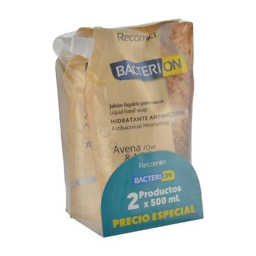 Jabón Líquido Antibacterial Bacterion Avena Doypack X 500 Ml 2 Unidades Precio Especial Recamier